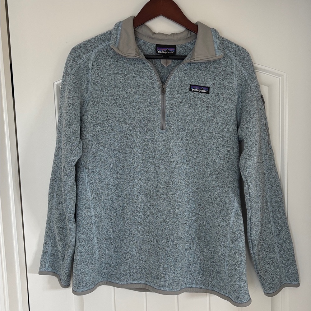Rare Patagonia Better Sweater 1/4 Zip Pullover Blue Gray 25618‎ Women’s Large